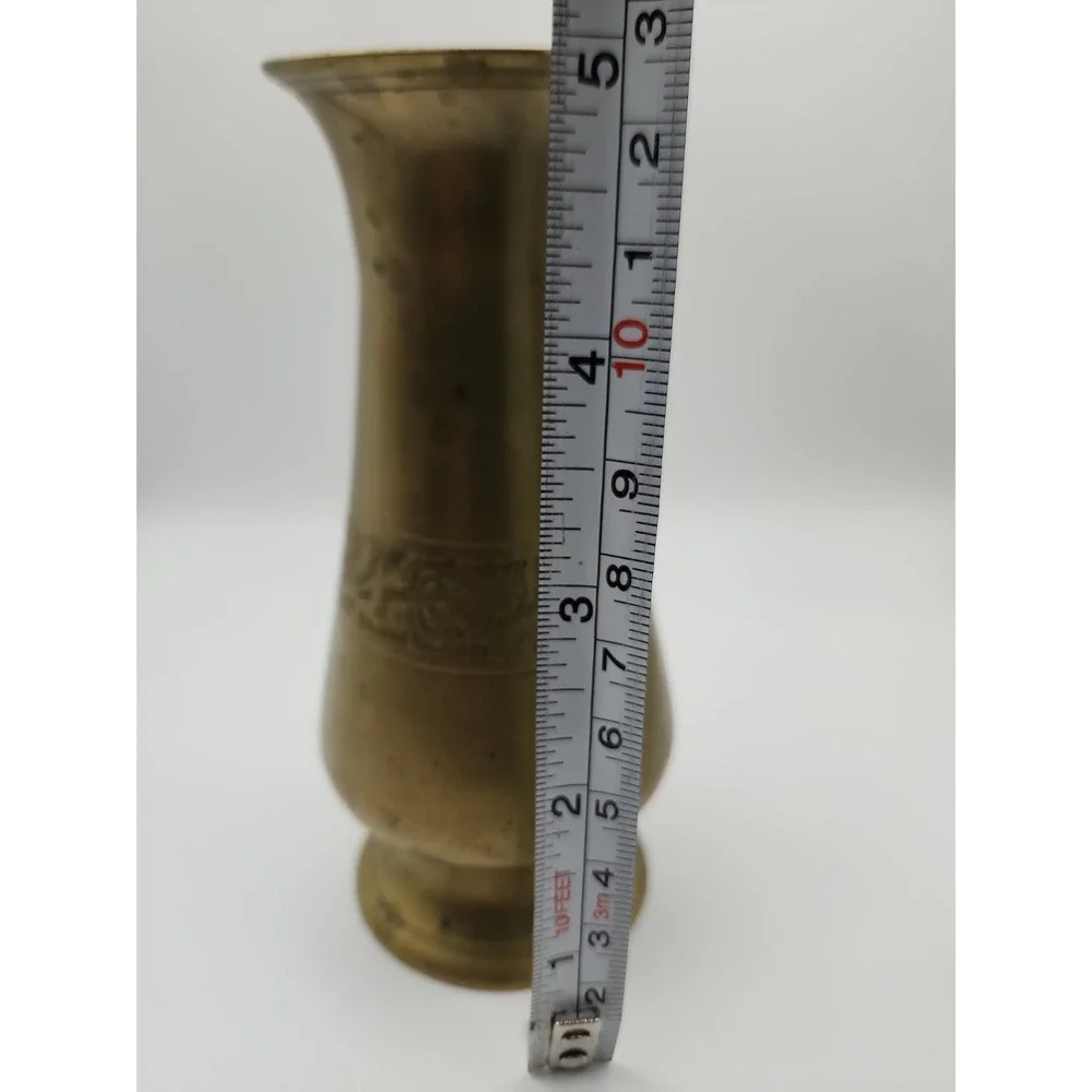 Small Solid Brass Bud Vase. 5
